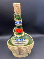 Bolla 1977 Pint Dry White Wine Empty Bottle Cork Fiasco Wrap Soave Verona Italy