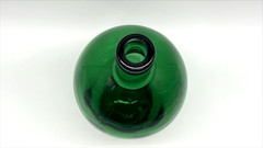 Vintage Green Glass Wine Bottle Vase Demijohn Style Decorative Bottle 9.25&Prime;