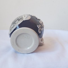 German Stoneware Bernkastel-Kues Wine Jug Cobalt Blue & White 6 Inch Tall