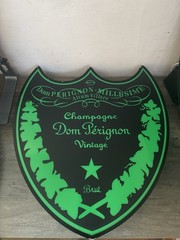 RARE DOM PERIGNON 3-D LIGHTED SIGN 22”x23”