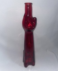 Moser Riesling Red Glass Cat Empty Wine Bottle No Stopper 2011 13 Inches High