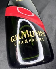 G.H. Mumm Empty Champagne Bottle 12” Green Red Gold Classic Home Man Cave Decor