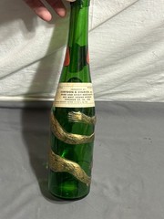 Vintage 1973 AFFENTALER BADEN WINE Germany green bottle GOLD MONKEY Embossed