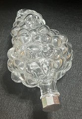 VTG Grape Cluster Glass Decanter Wine Bottle France 5.5” Long