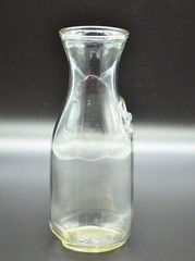 Paul Masson Since 1852 Embossed Glass Milk Bottle Carafe Decanter Vintage G-1