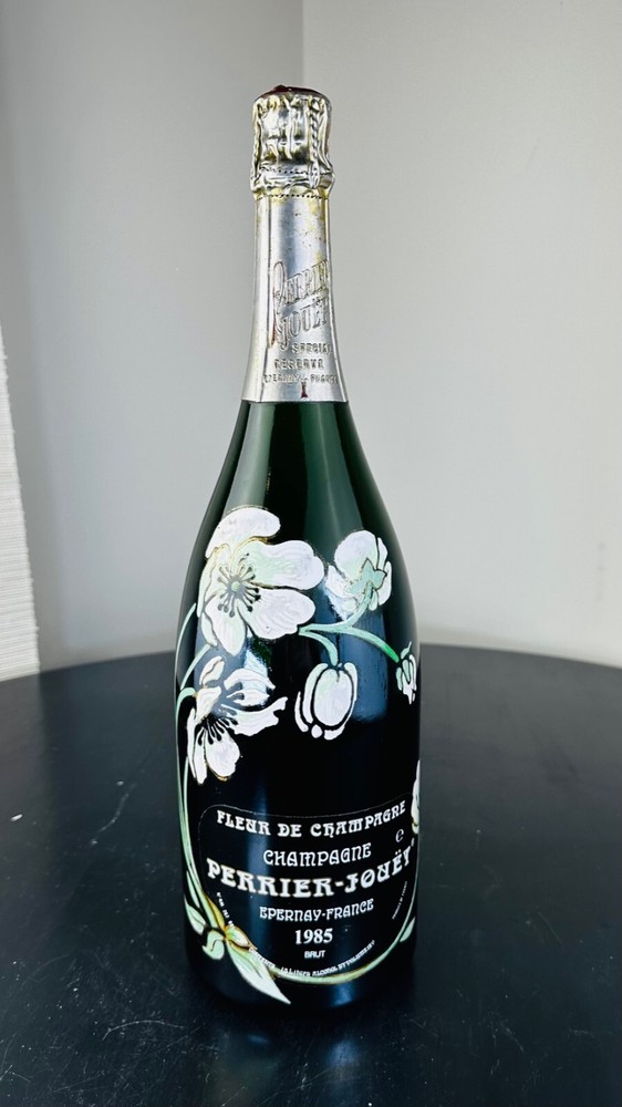 PERRIER JOUET VINTAGE 1985 MAGNUM EMPTY ORIGINAL SEALED CHAMPAGNE BOTTLE (RARE)