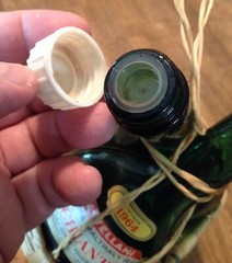 Vintage, Double Wine Bottles (empty), Wicker Wrapped. Unusual! 10&Prime; tall, Italy