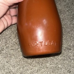 Portugal Lancers Brown Painted 9 In Wine Bottle, J.M. da Fonseca Inter., Empty
