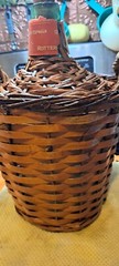 Vtg Ultra Marinos Rotterdam Wicker Covered wine bottle w/ Original Cork &Cap GC!