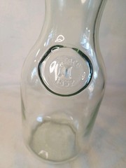 Vintage Owen-Illinois Glass Carafe Liter Embossed Since 1852 9.75&Prime; Tall