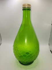 Gallo Half Gallon Flavor -Guard Green Glass Bottle Embossed Grapes & Vines VTG