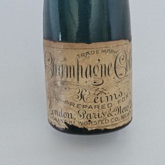 Antique Nonantum Champagne Cologne Teal Glass Bottle Reims Rare Single Serve