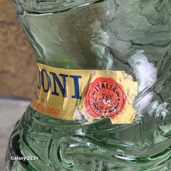 MCM Italian Chianti Wine Embossed Twisted Green Glass Bottle Mazzoni 32&Prime; Import