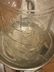 Vintage Owens Illinois Glass Wine Jug Strap Cap PA Seal Grapes Half Gal