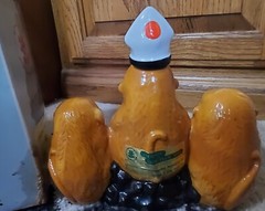 FANTASTIC 1970 No Evil Wise Monkey Trio Sasa Plum Wine Ceramic Decanter with Ori