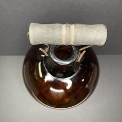 Antique 1930s Brown Glass Wine Jug Jar 1 gal One Gallon With Carrying Handle