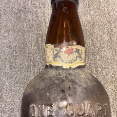 Vintage 1930s Richelieu Sherry Wine Bottle Amber One Quart 12 Inch