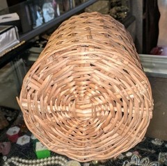 Italian Dark Green Bottle Wicker Wrapped Jug