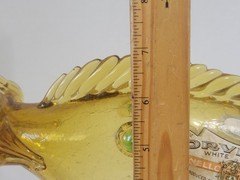 Vintage Italian Handblown Amber Crackle Glass Orvieto Wine Fish Decanter – EMPTY