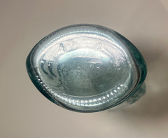 Vintage 13 1/4” Fish Shaped Clear Glass blue / green Wine Bottle Italian.