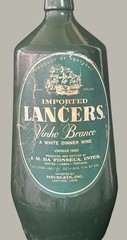 Vintage 1980 Lancers Vinho Branco White Wine Thick Green Bottle Portugal – EMPTY