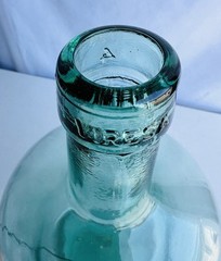 Vintage French Viresa Wine Bottle, Made In Spain, 12&Prime; Green Clear Glass “j”