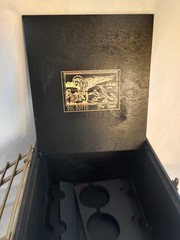 Del Dotto ‘The Beast’ luxury wine presentation box, black w/ gold grille/cage