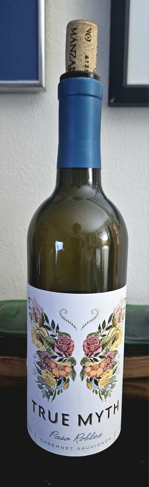 True Myth Cabernet Sauvignon 2020 Paso Robles EMPTY Wine Bottle W Cork