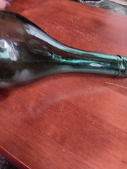 Vintage Rounded Bottom Hand Blown glass Wine Bottle. (1835)