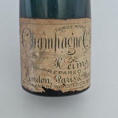 Antique Nonantum Champagne Cologne Teal Glass Bottle Reims Rare Single Serve