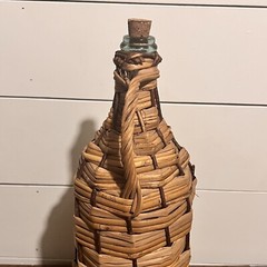 Achaia Clauss Retsina Wicker Wine Bottle 17” Greece Vintage