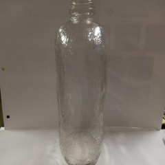 Vtg Garretts American Wines Clear Glass 1/2 Gal Bottle Decanter Embossed Grapes