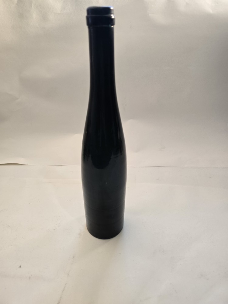 Handblown Glass Wine Bottle Deep Blue/Green Color