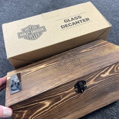 Harley Davidson 36oz Whiskey Classic Decanter w/ Original Wood Box NEW