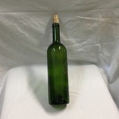 Vintage Dark Green Wine Champagne Bottle with Indian Image Painted 12&Prime; Tall