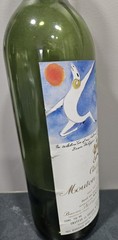 1982 Chateau Mouton Rothschild Pauillac Empty Wine Bottle-John Huston Label Rare