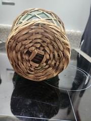 Wine Jug Demijohn Green Glass Wicker Wrapped Spain VTG 1960s Viresa Empty