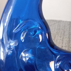 Blue Moon Riesling 500ml Blue Glass Collectible Wine Bottle Moon Face Design