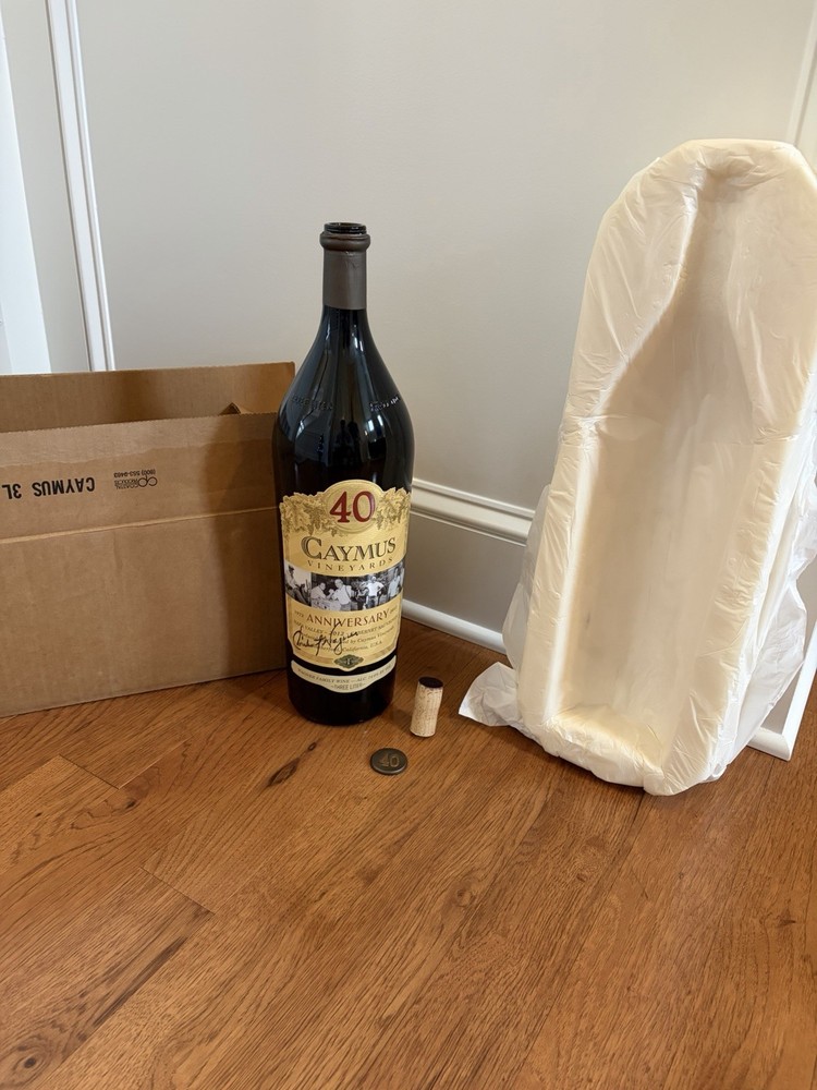 Signed 2012 Caymus 40 3L Empty Bottle With Original Cork Foil And Box
