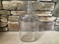 Vintage FAIRVIEW WINE of MAINE Clear Pressed Glass with Grapes 1/2 Gallon Jug