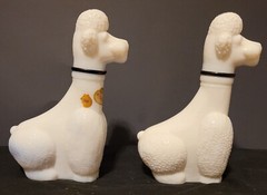 Vintage Porcelain Set Of 2 Poodle Wine Bottles Scali Italian Rose Wine EMPTY