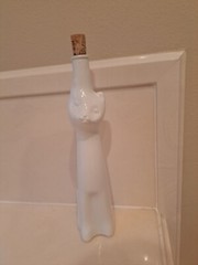 Cat Riesling Wine Bottle 2017, white and empty