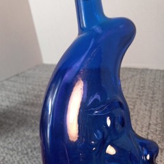 Blue Moon Riesling 500ml Blue Glass Collectible Wine Bottle Moon Face Design