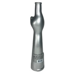 SILVER HAPPY CAT Glass Wine Bottle Rheinhessen Riesling 2015 (Empty) 13&Prime;