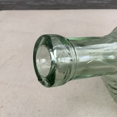Vintage Wine Bottle Decanter Basket Pattern Greenish Hue Hand Blown