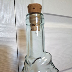 Vintage Aqua Clear Glass Fish Shaped Decanter Wine Bottle w/ Cork Made in Italy