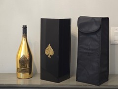 EMPTY ACE OF SPADES GOLD (ARMAND DE BRIGNAC) 1.5 L MAGNUM BOTTLE W/ CASE + COVER