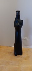 2012 Mosel Riesling Black Matte Cat Empty Wine Bottle 13 Inches Decor