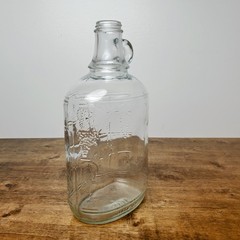 Vintage Ball Embossed Glass Wine Decanter Half Gallon Bottle Grape Design Jar