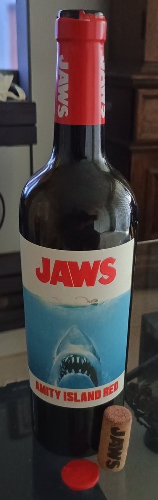 JAWS 50th Anniversary Amity Island Red Wine Collectible Bottle (Empty) w/ Cork